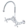 thumbnail image 1 of Kingston Brass KS1291AX 8 Inch Center Wall Mount Kitchen Faucet - Polished Chrome, 1 of 1