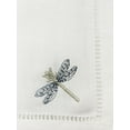 thumbnail image 6 of 4 SET Hemstitch Embroidered White Linen Cocktail Napkins 6x6 (DragonFly), 6 of 7