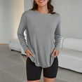 thumbnail image 3 of SUNBS T Shirts for Women Oversized Long Sleeve Basic Crewneck Tee Fall Winter Casual Blouses, Sizes S-3XL, 3 of 7