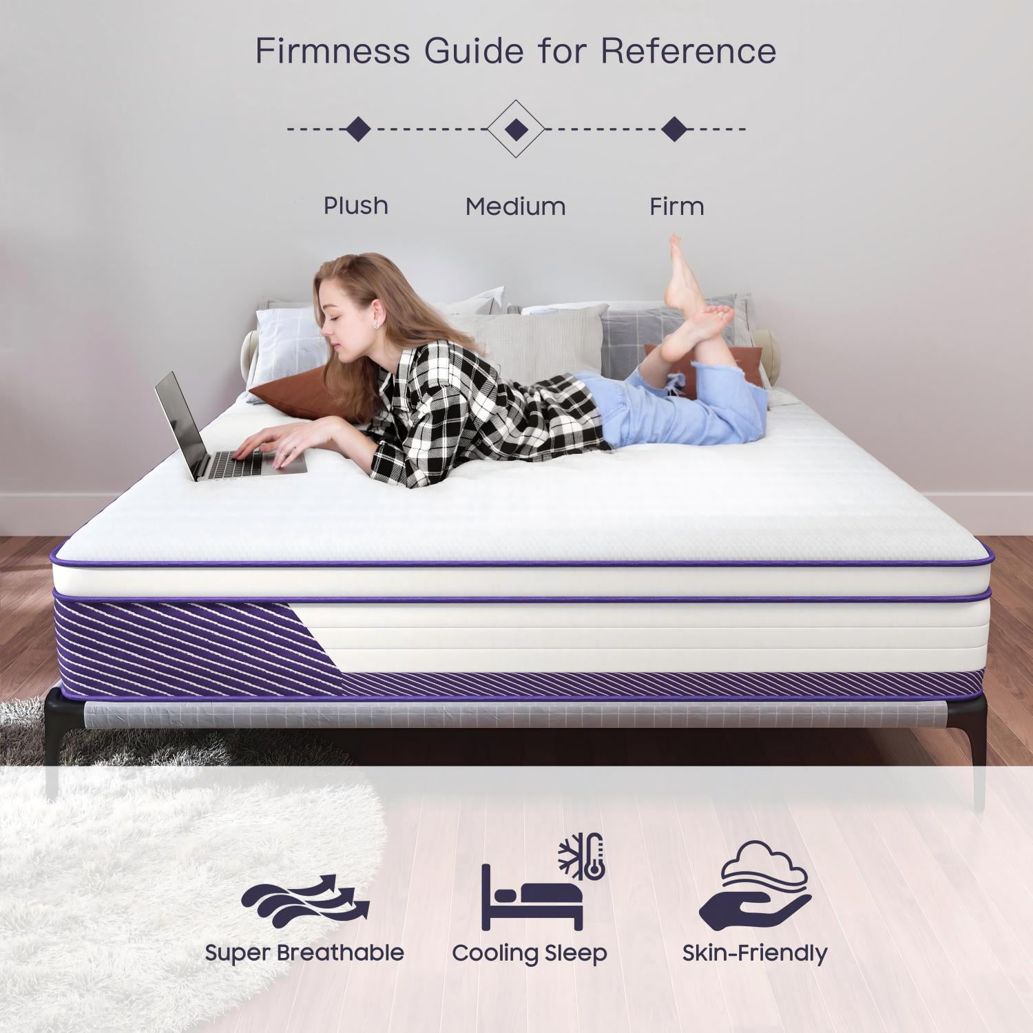 lemontalking 14 Inch Twin Hybrid Memory Foam Firm Coil Mattress Medium Firm Construction Sleep Experience