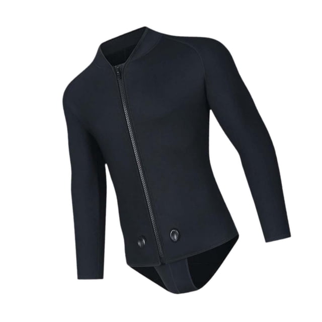 Traje de neopreno para hombre Top de manga larga de secado rápido que mantiene el calor traje de baño con cremallera frontal para XL