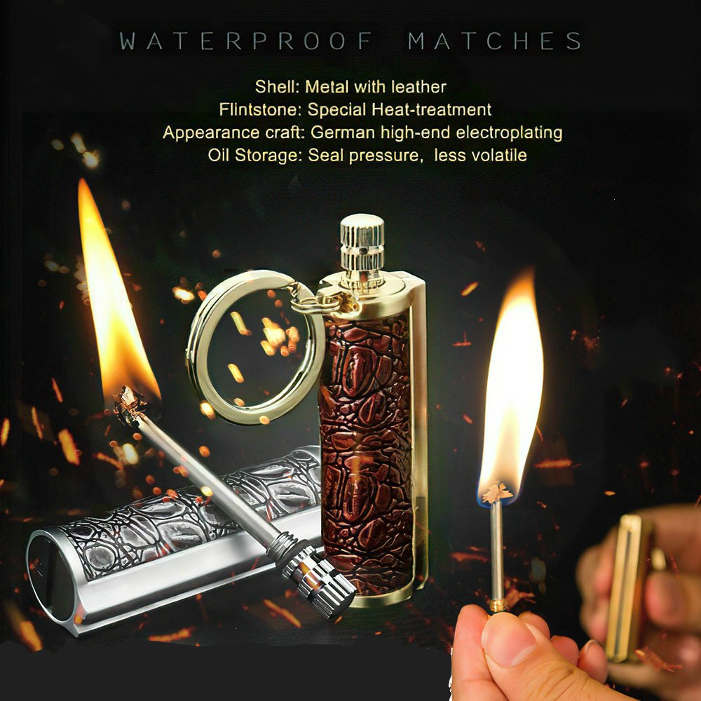1PCS Permanent Match, Flint Fire Starter Never Ending Match Keychain