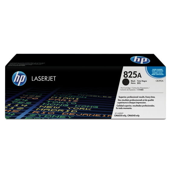 HP 825A Black Original LaserJet Toner Cartridge, ~19,500 pages, CB390A