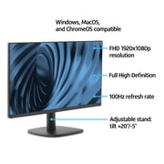 onn 22 FHD (1920 x 1080p) 100hz Office Monitor with 6 ft HDMI Cable, Black