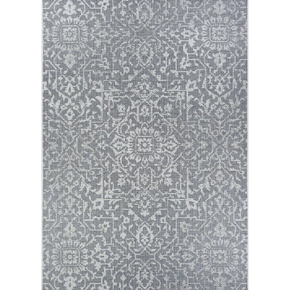 Couristan 2.25' x 7' Gray-Ivory Rectangular Area Throw Rug Runner