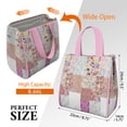 thumbnail image 3 of Pioneer Flower Floral Print Pattern Insulated Lunch Bag for Women & Adults,Large Portable Soft Cooler Lunch Bag,Thermal Food Storage Tote with Pearl Cotton,8.66L,8.75x5.75x9.5 Inch, 3 of 6