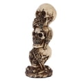 thumbnail image 2 of No ver el mal No oír el mal No hablar sin mal Estatuilla de calavera apilada Torre Decoración de mesa gótica 7,5 H, 2 of 5