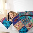 thumbnail image 4 of Manfei Boho bohemian Flower Queen Comforter Set,Glass Dragonfly Bedding Sets,Retro Exotic Floral Bedding Comforter Set For Men Women,Super Cozy Room Decor Reversible,3pcs, 4 of 8