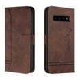 thumbnail image 1 of Funda con tapa estilo vintage para Samsung S10 Plus, ranura para múltiples tarjetas, protección total, estilo retro, material PU+TPU, 1 of 5