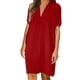 thumbnail image 2 of mfyjkho Vestidos de tallas grandes, Vestido liso de manga corta con cuello en V informal de verano para mujer Vestidos para invitadas de boda para mujer xxl, 2 of 5