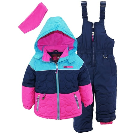 Pink Platinum Little Girls Snowsuit Quilted Jacket Snowboard Suit Ski Bib