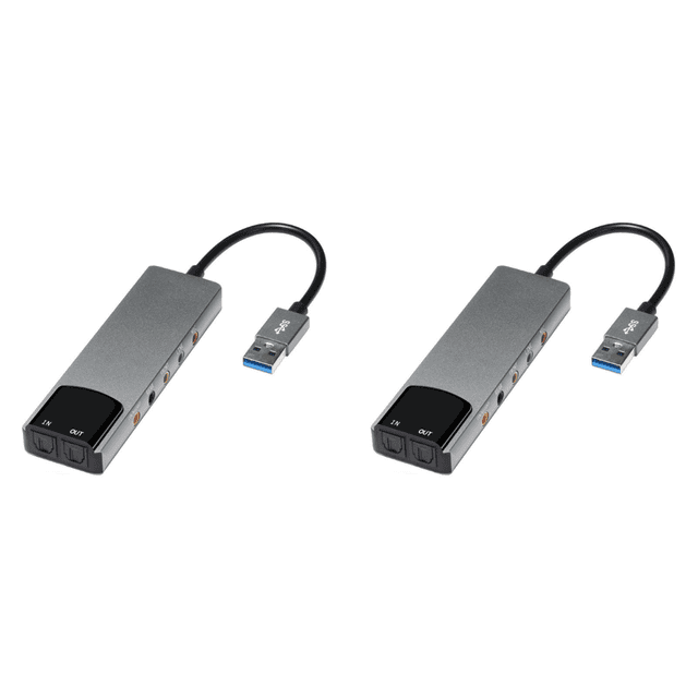 Tarjeta USB AC-3 DTS audio externa SPDIF para computadora PC (gris)