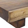 thumbnail image 5 of DecMode 59" x 19" Brown Wood Handmade Live Edge T Stand Coffee Table with Block Style Base, 1-Piece, 5 of 12