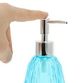thumbnail image 3 of Unique Bargains 1 Pc Argyle Pattern Soap Dispenser 11.84oz Blue Silver Tone, 3 of 6