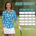 thumbnail image 7 of Binienty Blue Daisy Golf Shirts for Women Athletic 3/4 Sleeve Shirts Lightweight with Collar Shirt Machine Washable for Golf,Tennis,Hiking,Running,Gym, 7 of 7