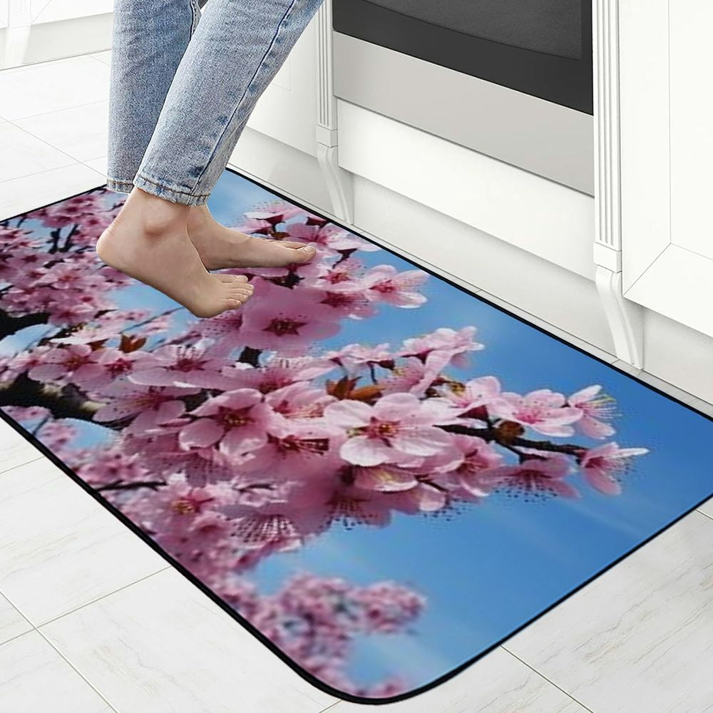 Heduofu Decorative Door Mat, Door Mat with Non-Slip Rubber Backing, Easy Cleaning, Traps Dirt, for Entry, Patio, Garage - Flowers Spring Nature Garden Macro Beauty 19.68*47.24 in