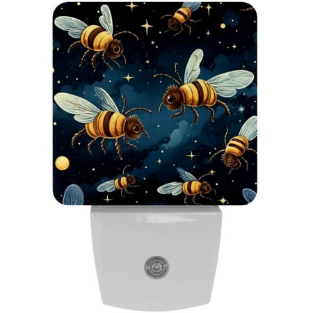 

Starry Bee LED Square Night Lights - Energy Efficient and Contemporary Design - for Bedrooms and Hallways - Includes Sensor with Auto on/Off - Easy Installation