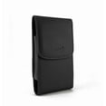 thumbnail image 1 of Vertical Leather Case Belt Clip Pouch Holster Sleeve for LG Q60, Q50, Q8 (Fits w/ Otterbox Symmetry Commuter / Lifeproof Case On) - Black, 1 of 2