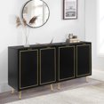 thumbnail image 3 of Eumyviv 30.5"Height Mid-Century Sideboards and Buffets with 2 Doors,Black Color Kitchen Accent Storage Cabinets Credenzas, H0042, 3 of 8
