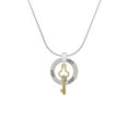 thumbnail image 2 of Delight Jewelry Goldtone Trefoil Key with Crystals Joy Ring Charm Necklace, 18", 2 of 4