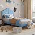 thumbnail image 1 of Blue tamaño individual size marco de cama para boys y girls, wood slat support, stable metal frame, easy to assemble, 1 of 7