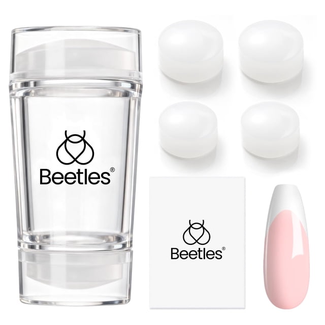 Juego de estampillas para uñas Beetles con punta francesa y cabezales de repuesto