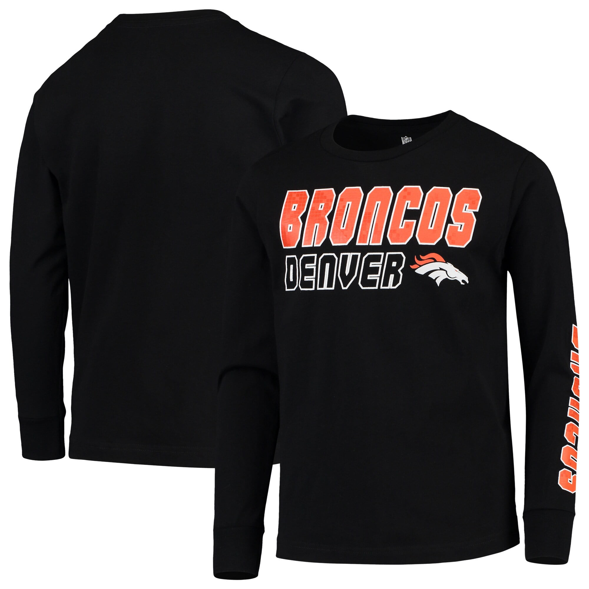 Youth Black Denver Broncos Team Sleeve Hit Long Sleeve TShirt