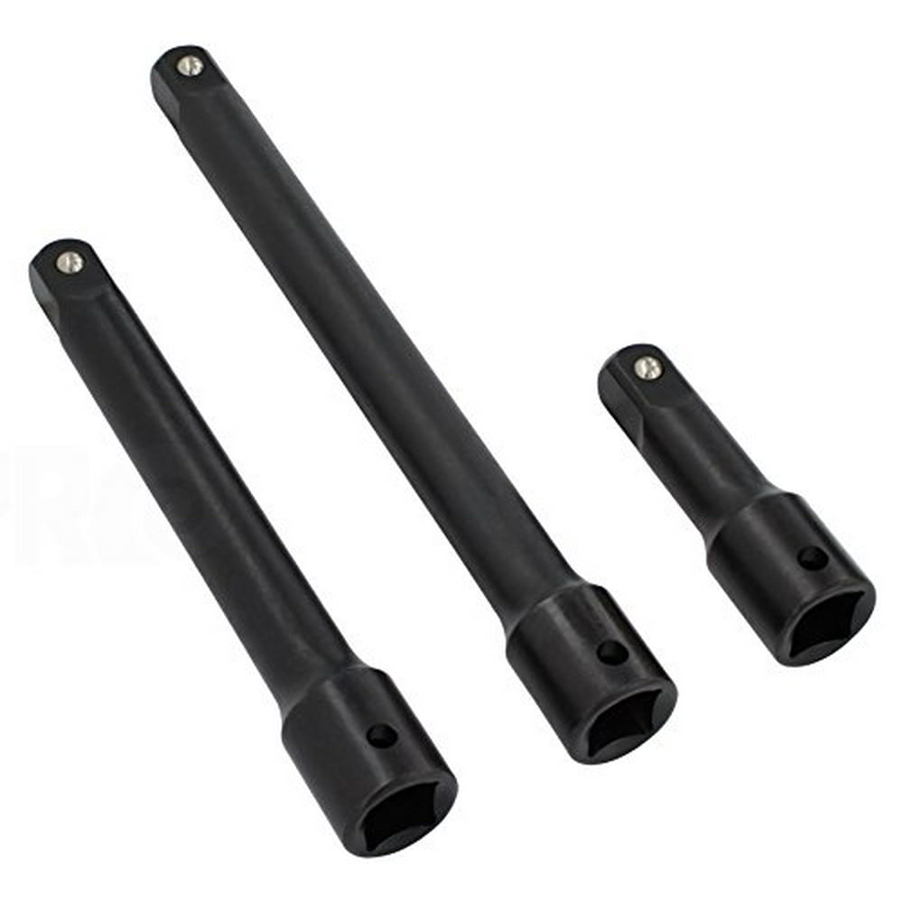 1/2” Drive Impact Extension Bar Set Length Sizes 3” 6” & 8" 3Piece