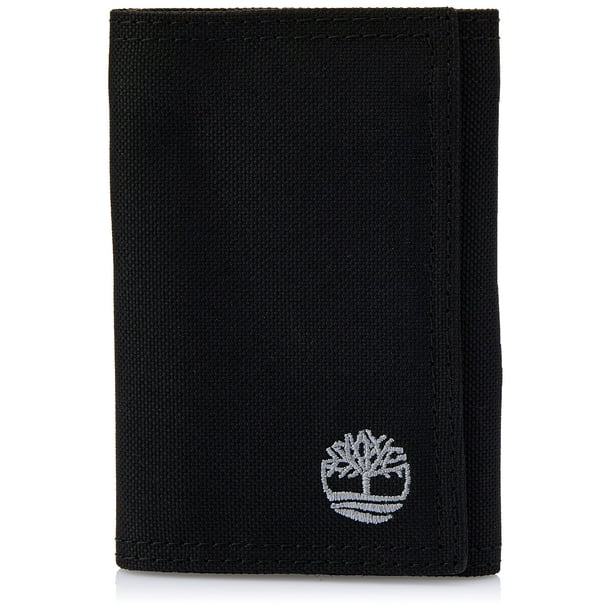 Monedero Timberland Trifold de nailon para hombre, color negro