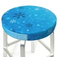 thumbnail image 3 of Balery Winter With Snowflakes Round Bar Stool Seat Covers Velvet Fabric Adjustable Protects from Scratches and Stains for 14-17 Inch Chair-12 inch, 3 of 7