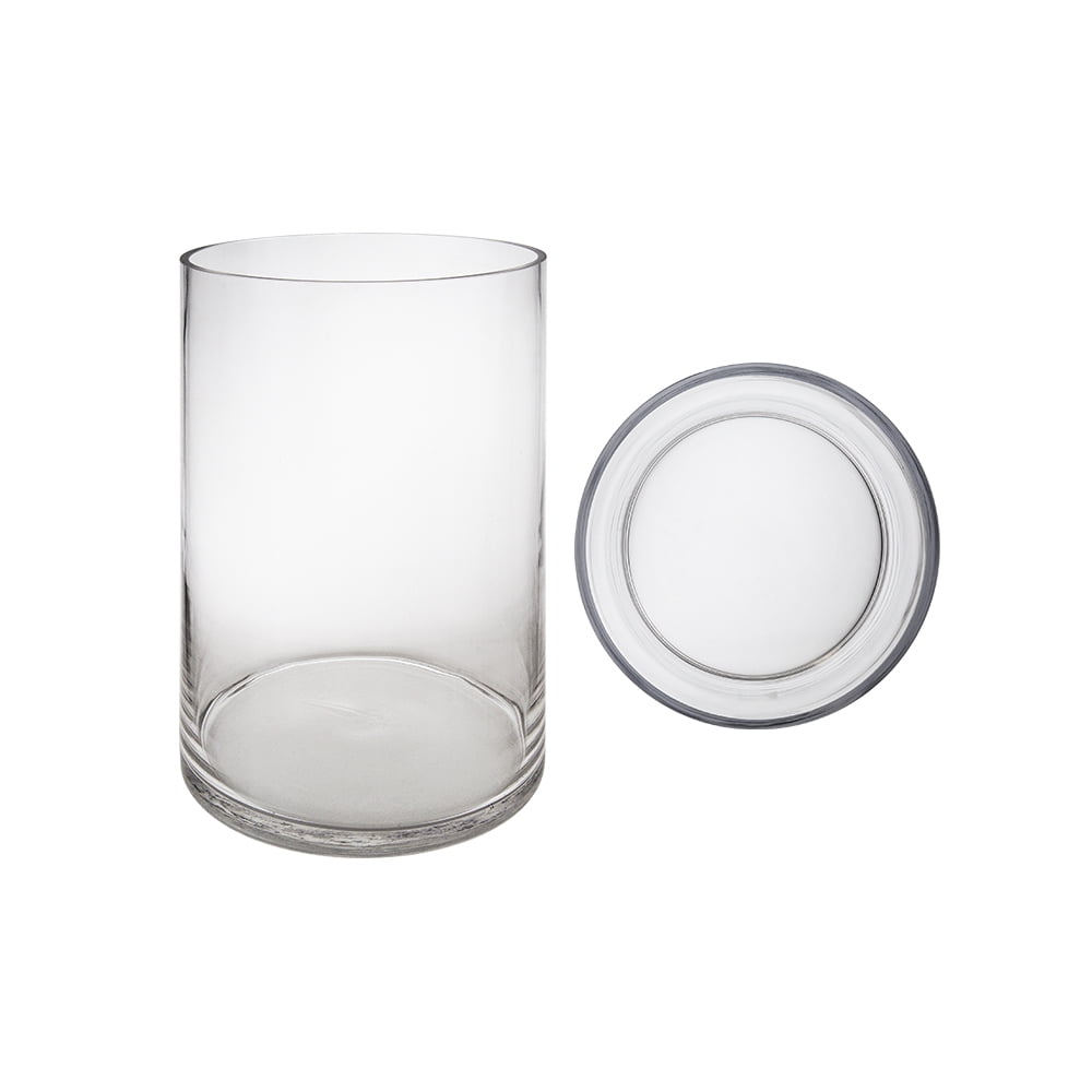 Mega Vases 8" x 12" Cylinder Glass Vase Set of 1, Clear