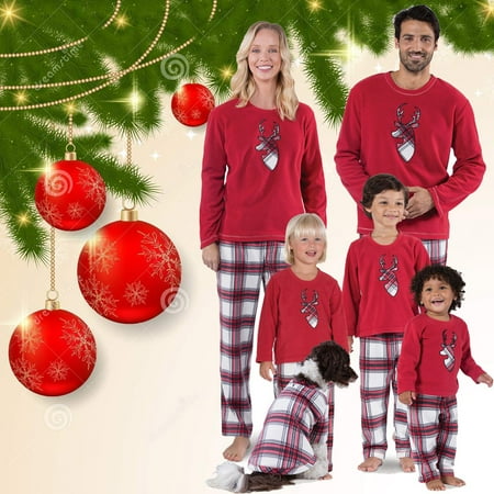 

Viworld Family Matching Christmas Pajamas Set Men Women Kids Deer Sleepwear Nightwear