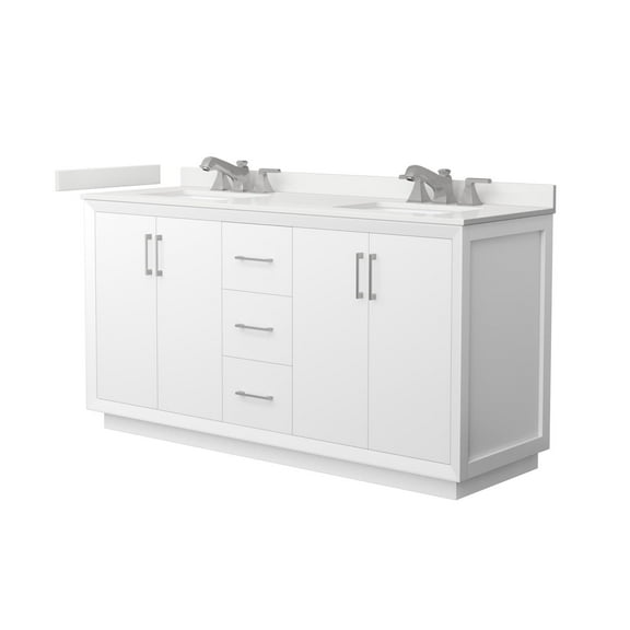 Wyndham Collection Wcf414166d-Qtz-Us3mxx Strada 66" Free Standing Double Basin Vanity Set