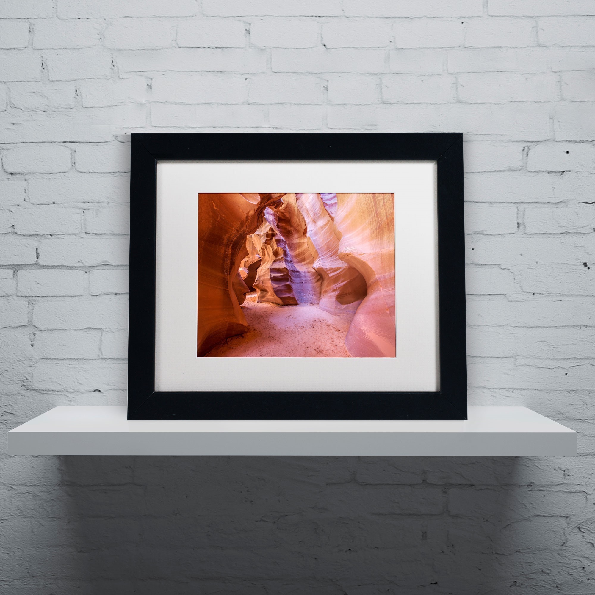 Trademark Fine Art "Upper Antelope Canyon" Canvas Art by Pierre Leclerc, White Matte/Black Frame