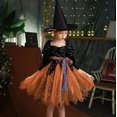 thumbnail image 2 of Vestido de disfraz de Halloween para niñas con sombrero de bruja, 2 of 4