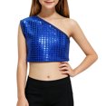 thumbnail image 2 of RMGVDSD Girls Sequin Crop Top Shiny Tees Sleeveless Tank Tops Stage Performance Dance Blouse Holiday Party Wear 3-5 Years, 2 of 3