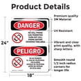 thumbnail image 2 of (2 Pack) No Cell Phone Use In Area Bilingual OSHA Danger Sign, 2 of 7