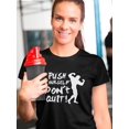 thumbnail image 2 of "Push Yourself, Don't Quit!" Quote Strong Man Graphic Women T-Shirt, Female XX-Large, 2 of 4