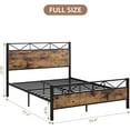 thumbnail image 2 of Homhougo Full Bed Frame, Metal Platform Bed Frame with Rustic Vintage Wood Headboard and Footboard, Noise Free, Easy Assembly, No Box Spring Needed, 2 of 13