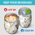 thumbnail image 4 of 12oz Stemless Wine Tumblers Pioneer Flower and Butterfly Vacuum Insulated Stainless Steel Travel Tumbler Cups Mug with Lid and Straw for Champaign,Cocktail,Beer with Cleaning Brush, 4 of 5