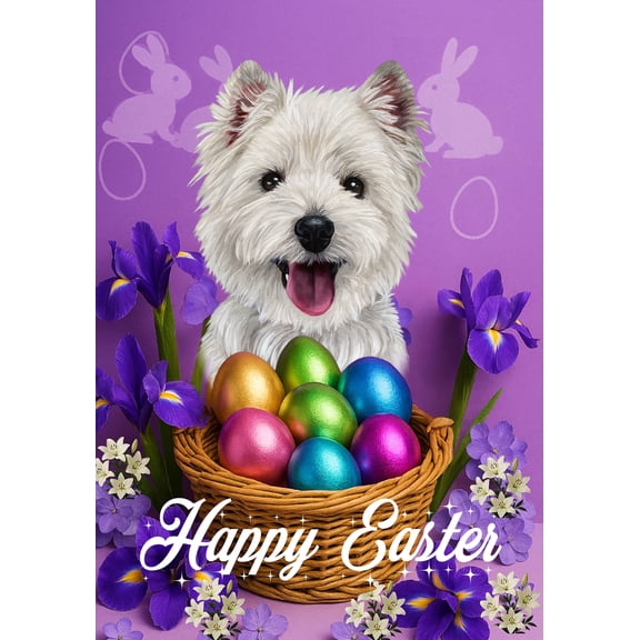 Westie - Best of Breed Easter Holiday Outdoor Garden Flag 12" x 17" Mailbox Flag Dog Flag
