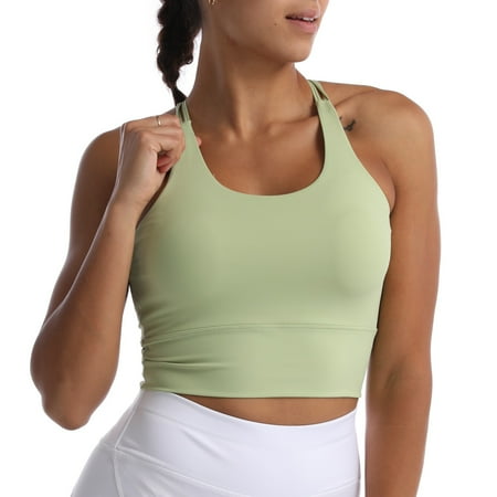 

Womens With Chest Pad Beauty Back Breathable Fitness Running Sports Yoga Tops