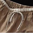 thumbnail image 5 of BLVB Women's Cotton Linen Tapered Pants Elastic Waist Drawstring Baggy Capris Comfy Beach Trousers for Summer, 5 of 7