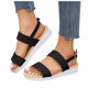 thumbnail image 3 of Bmisegm Women's Summer Fashion Retro Thick Bottom Open Toe Leather Sandals Casual Comfortable Outdoor Beach Sandals Sandals Women Summer Black 8.5, 3 of 8