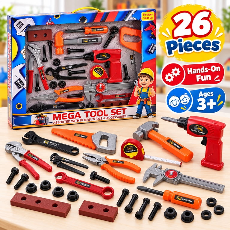 Blue Block Factory 26-Piece Kids Pretend Tool Set photo 2
