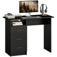 thumbnail image 1 of HOMCOM Bureau d'Ordinateur avec Tiroirs, Bureau de Bureau à Domicile de 39 Pouces avec Étagère Ouverte, 1 of 10