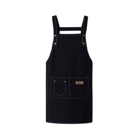 Leodye 1PCS Waterproof Oil Resistant Kitchen Cotton Canvas Apron Adjustable Bib for Women Men Chef Cooking Baking Cleaning -29.53x26.77in