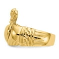 thumbnail image 4 of Real 14kt Yellow Gold Polished Domed Claddagh Ring Size: 8; for Adults and Teens; for Women and Men, 4 of 5