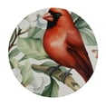 thumbnail image 2 of Awypu  Round Fitted Tablecloth Christmas Holly Leaf Red Birds Table Cloth with Elastic Edged Waterproof Wipeable Round Table Cover for Patio Parties Outdoor Decor White, 2 of 7