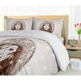 thumbnail image 5 of Ambesonne Winter Duvet Cover Sets, Lady in her Coat and Hoody, 2-King, Redwood and Beige, 5 of 7